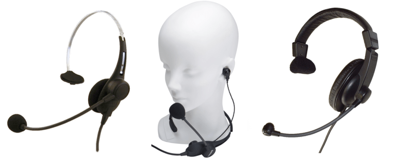 ヘッドセット3機種が並んだ写真SW-H1,SW-NS1,SW-TR1