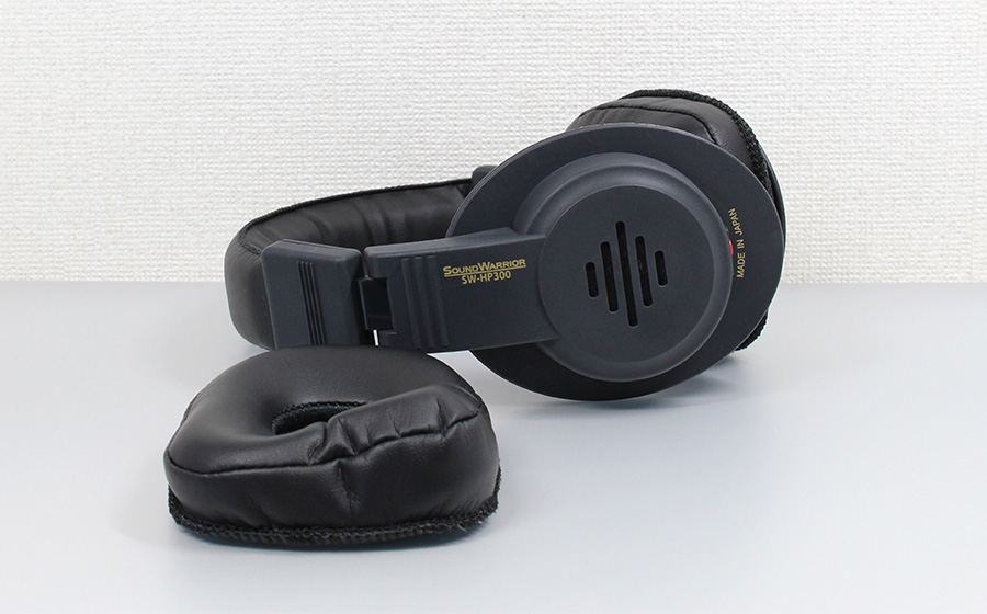 城下工業SOUND WARRIORセミオープン半開放型ヘッドホンSW-HP300日本製と交換用イヤーパッドSWA-HP300-EP