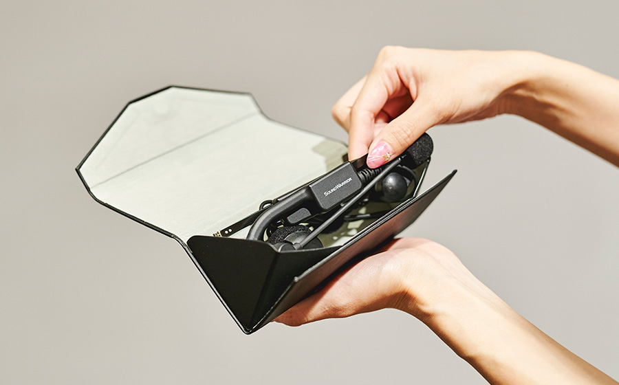 城下工業SOUND WARRIORコンパクトでメガネケースに入る折り畳める片耳ヘッドセット