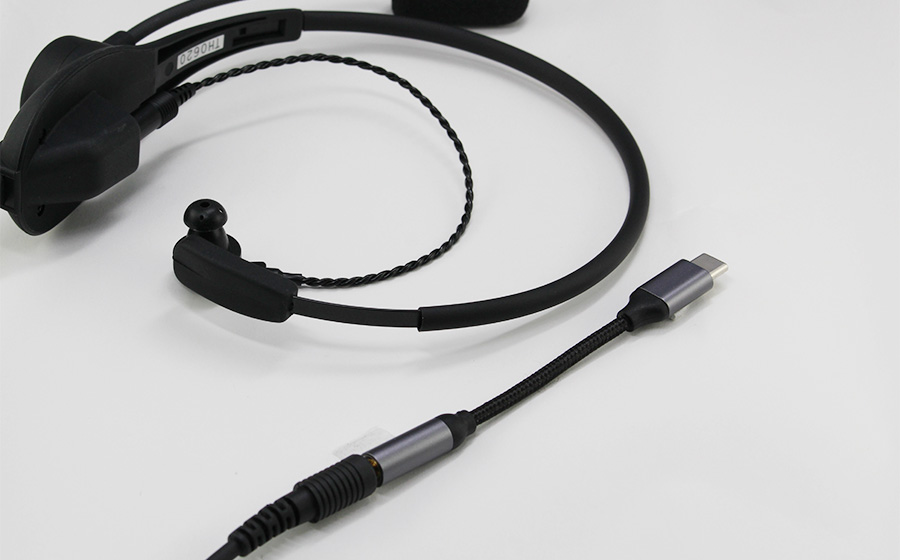 SOUNDWARRIOR SW-NS1ネックセットΦ3.5mm → USB-C オーディオ変換ケーブル アダプタ ヘッドセット対応 | SWA-HS-USBC