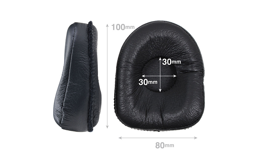 城下工業SOUND WARRIORヘッドホン・ヘッドセットのオリジナル手縫イヤーパッドSW-HP10s、SW-HP20-B、SW-HS10,SW-TR2用サイズ説明