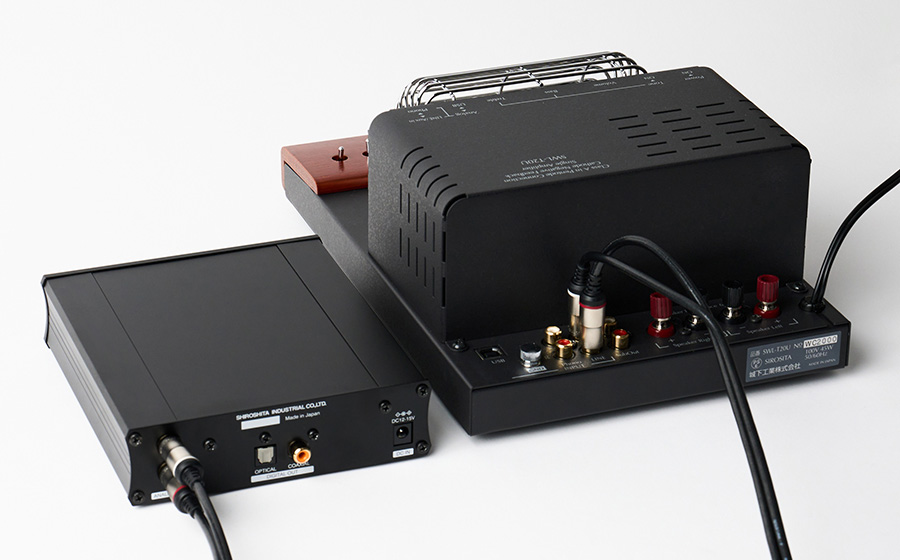 城下工業SOUND WARRIOR SWD-CP1 コンパクト据え置きCDプレーヤー日本製 限定生産品とDAC内蔵真空管アンプSWL-T20Uのアナログ(rca/line)での接続