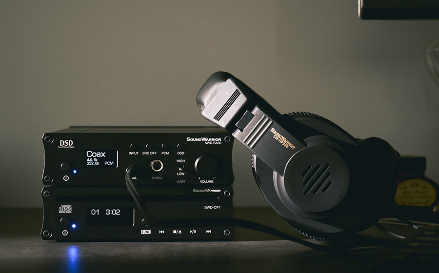 城下工業 SOUND WARRIOR サウンドウォーリア バランスヘッドホンアンプ SWD-BA30 日本製 半開放型ヘッドホン SW-H`300と CDプレーヤーSWD-CP1