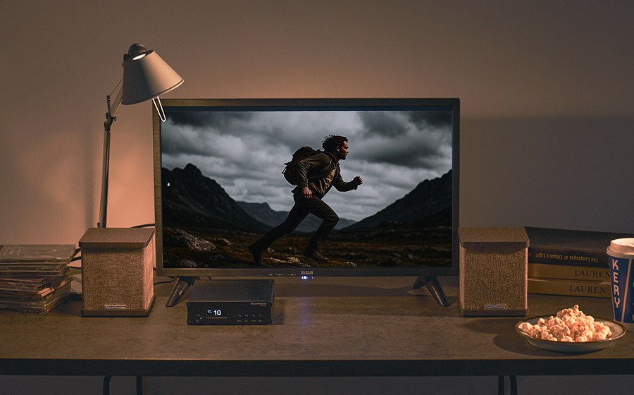 城下工業SOUND WARRIOR　サウンドウォーリア　テレビ用アンプSWD-TV1　スピーカーSW-SP3パソコンデスク　テレビ　ライト