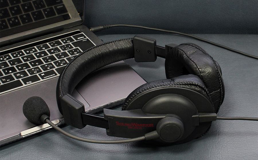 城下工業SOUND WARRIOR密閉型ヘッドセットSW-HS10とmacbook